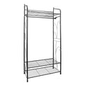 Heavy Duty Metal Garment Shoe Rack Stand Freestanding Clothes Hanging Rail with Shelves