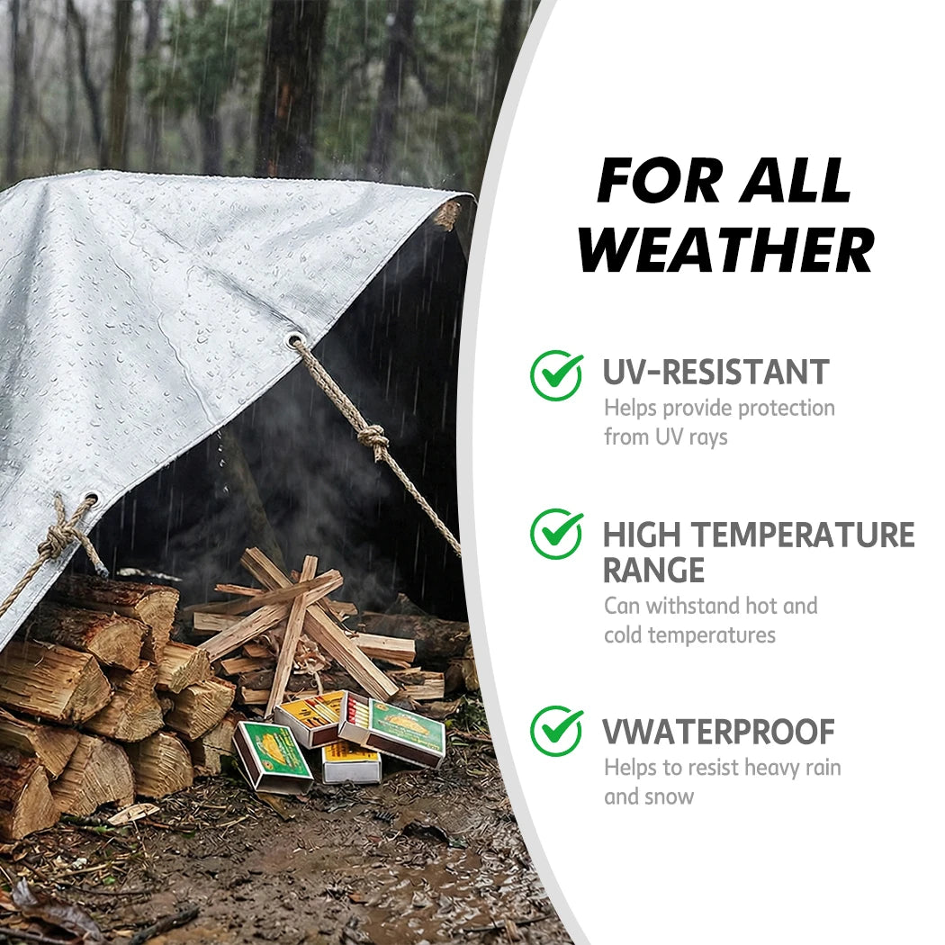 PORIYA Heavy Duty Poly Tarp Waterproof Tarpaulin Outdoor Camping Cover 180gsm Poly Tarp