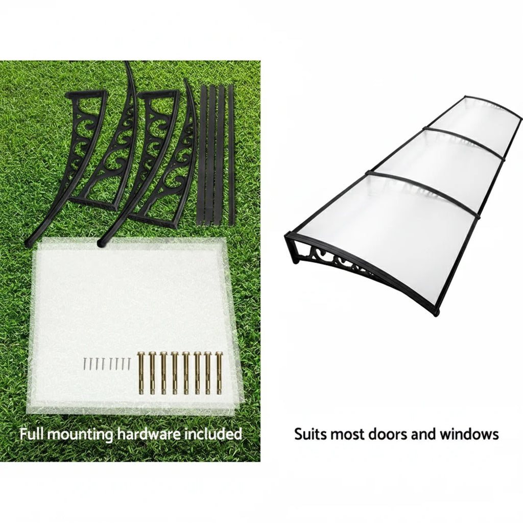 PORIYA Window Door Awning Outdoor Balcony Door Canopy Shelter Rain Cover Wind Shield