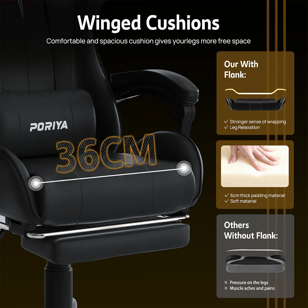 Gaming Chair Office Computer Seating Racing PU Executive Racer Recliner Chair
