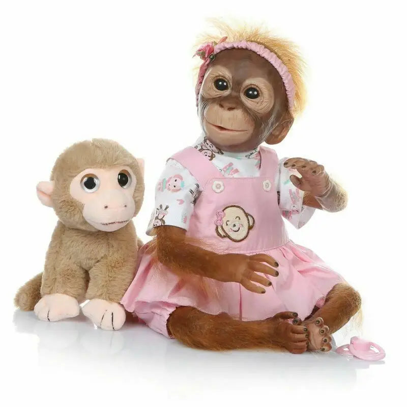 Reborn Monkey Dolls Realistic Reborn Dolls Girls 21inch 52cm Soft Silicone Vinyl Newborn Baby