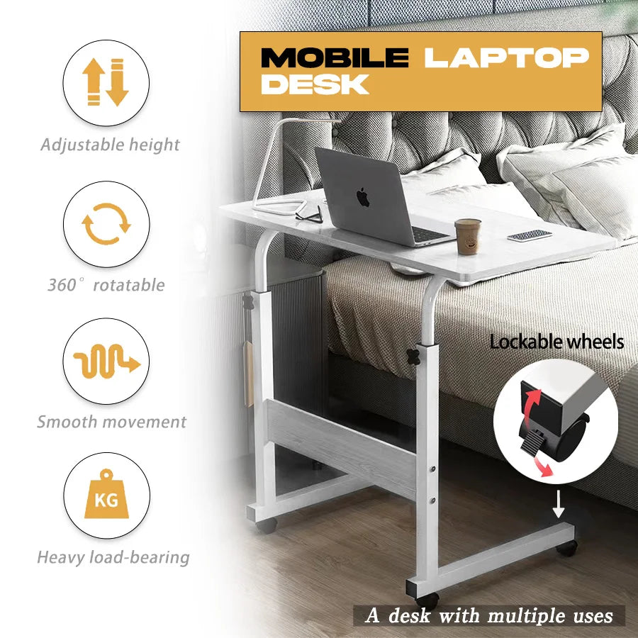 PORIYA Mobile Laptop Desk Computer Table Stand Adjustable Bed Bedside Portable Study AU
