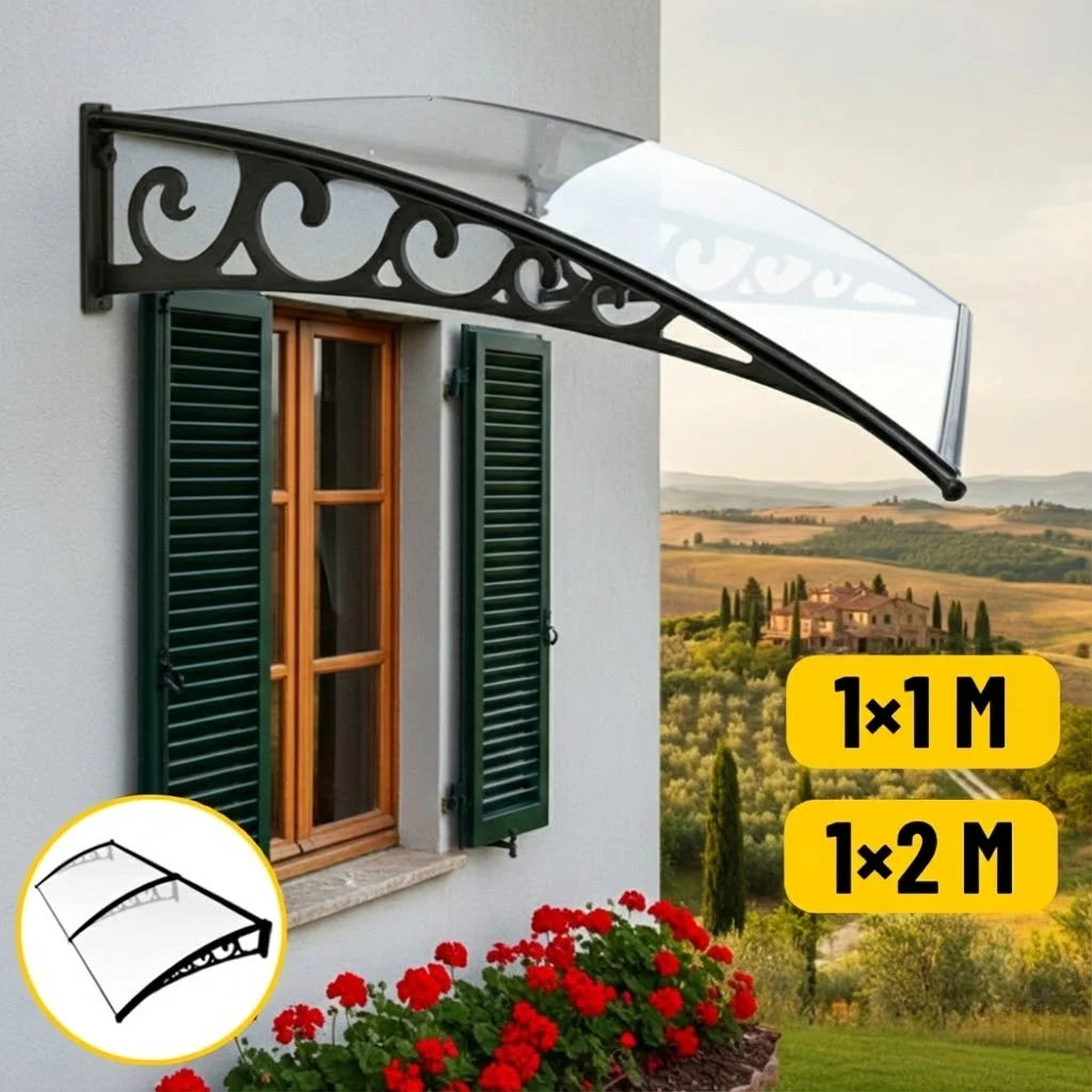 PORIYA Window Door Awning Outdoor Balcony Door Canopy Shelter Rain Cover Wind Shield