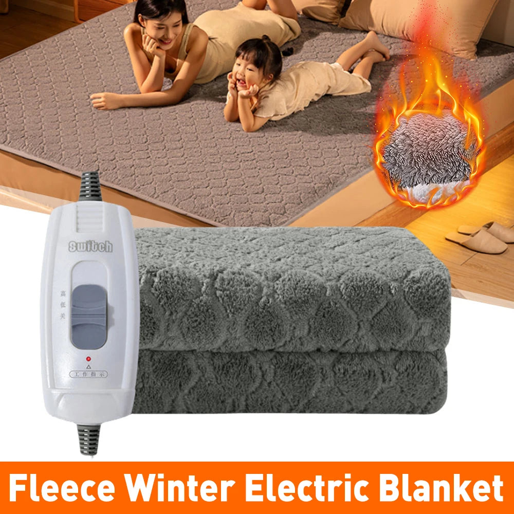 Intelligent Electric Heated Blanket Portable Smart Body Warmer Single Double Velvet Plush for Home Office Bedroom Camping ﻿