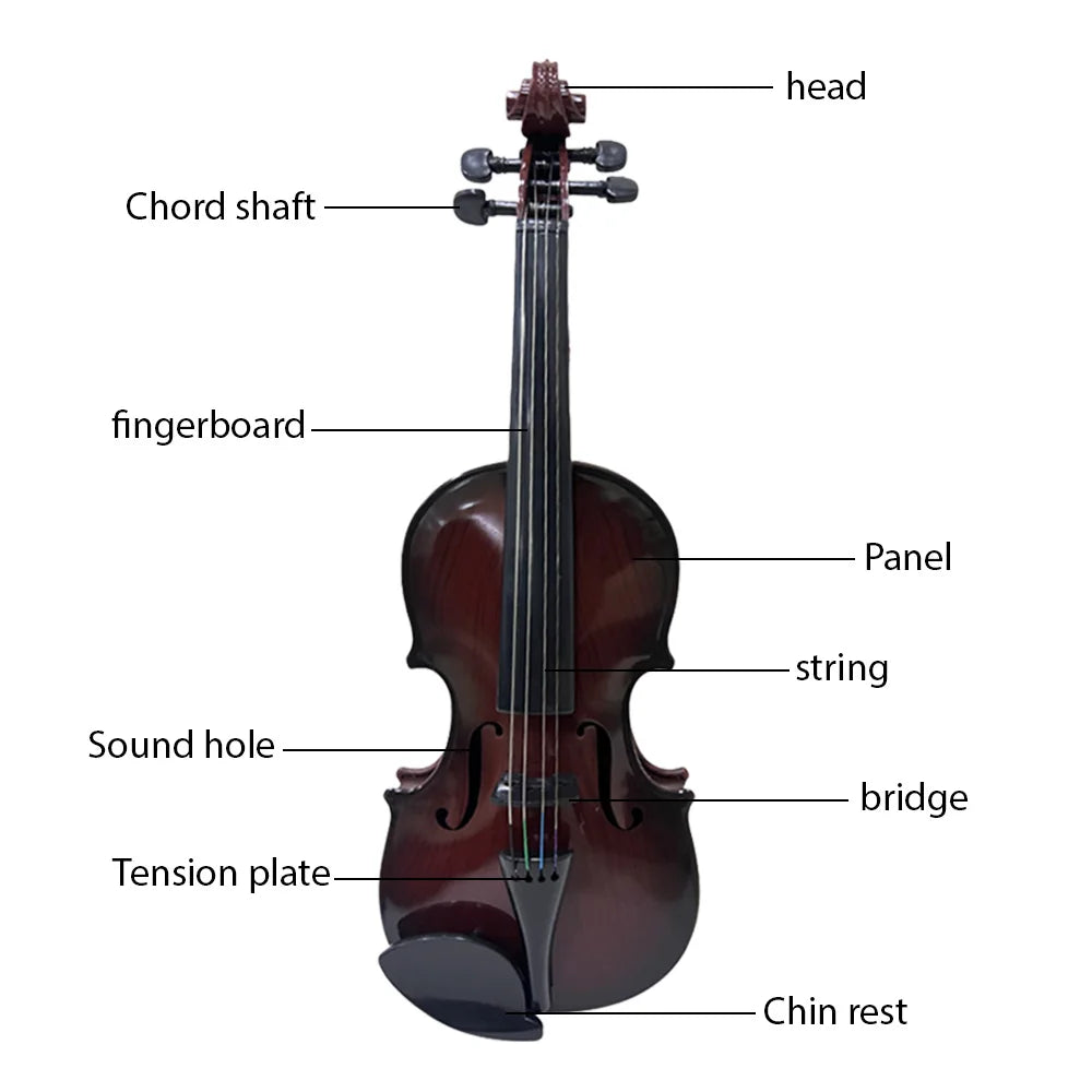 Simulated Violin Music Practice Violin Violin Kit Musical Instrument Performance Props Gifts Adjustable Strings for Beginners