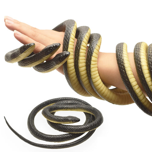 1.2M Realistic Fake Snake Prank Toy Scary Black Back Yellow Belly Halloween Party Decoration Prank Gifts
