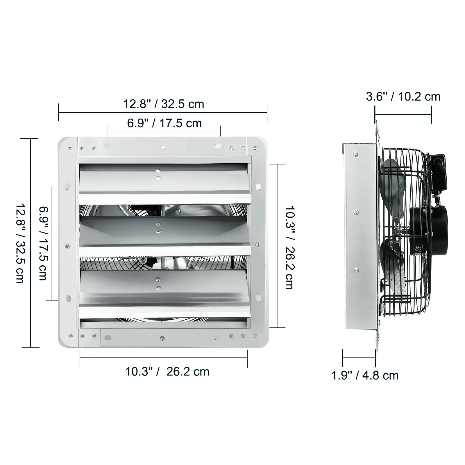 SucceBuy Shutter Exhaust Fan Aluminum Wall Mount Attic Fan w/ AC-motor Ventilation Cooling for Greenhouses Garages Shops FCC
