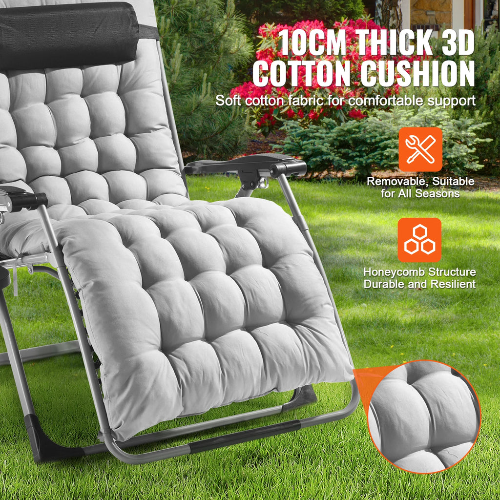 SucceBuy Zero Gravity Chair Zero Gravity Recliner Lounge Chair Adjustable Anti Gravity Chair with Cushion Footrest & Cupholder