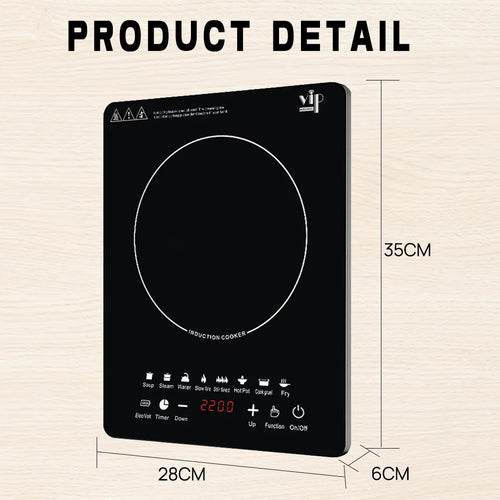 2200W Electric Induction Cooktop Portable Ceramic Glass Cook Top Kitchen Cooker