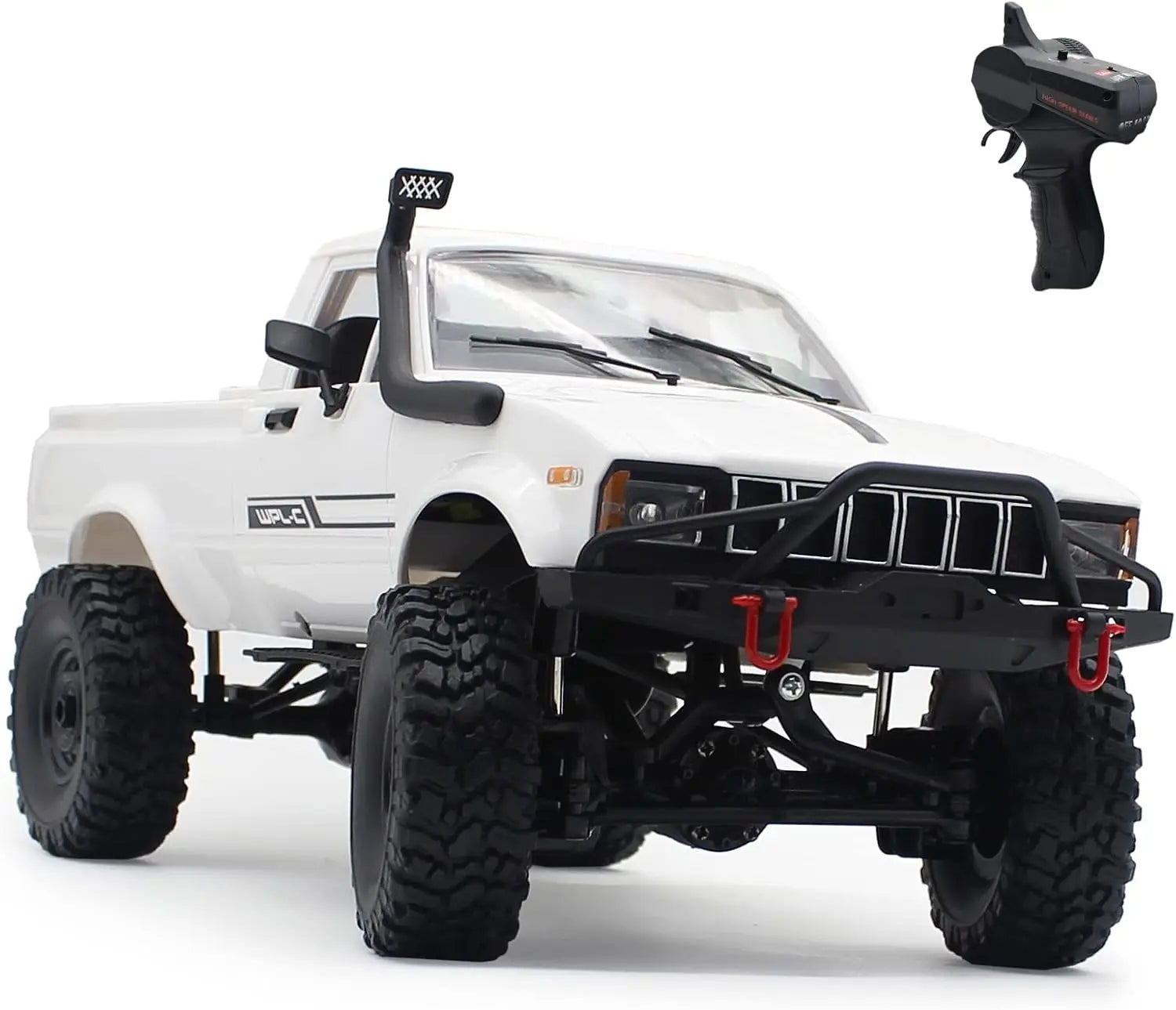 1:16 Remote Control Truck WPL C24-1 Car with 2 Batteries Full-Size Off-Road Vehicle with Front Lights RC Car Climbing Speed Toy