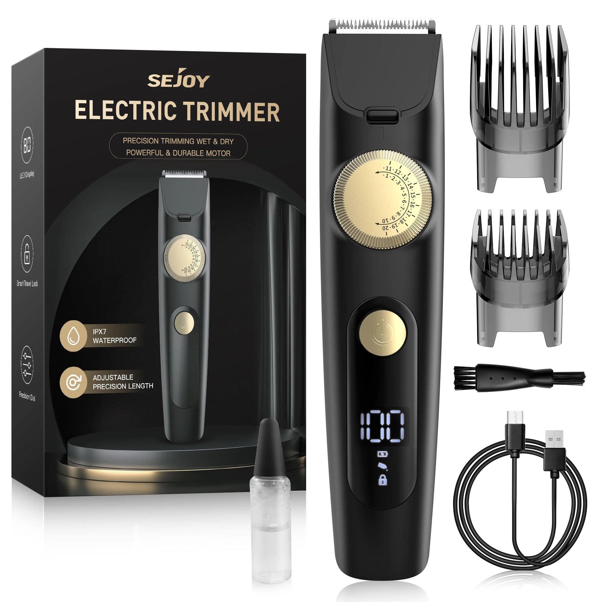 SEJOY Body Groin Area Hair Trimmer Lawn Mower Ceramic Blade Wet Dry Clippers Pubic Armpit Hair Hygiene Removal Bikini Trimmer