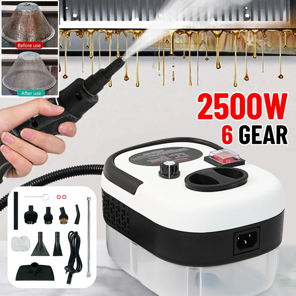 PORIYA 15/28pcs 2500W Steam Cleaner Car Kitchen Portable Handheld High Pressure Steamer