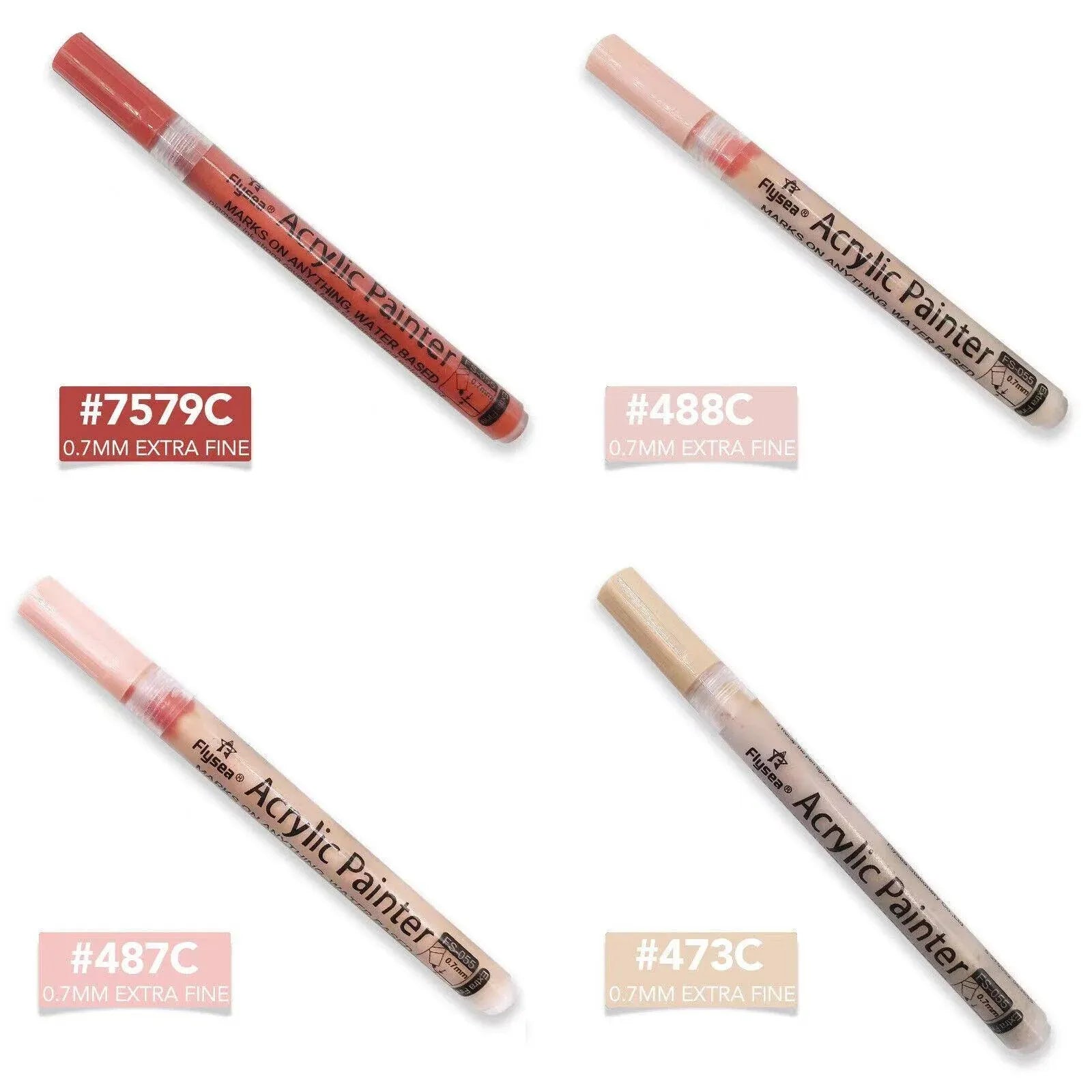 12 Colours Acrylic Paint Pens Markers Skin Tone