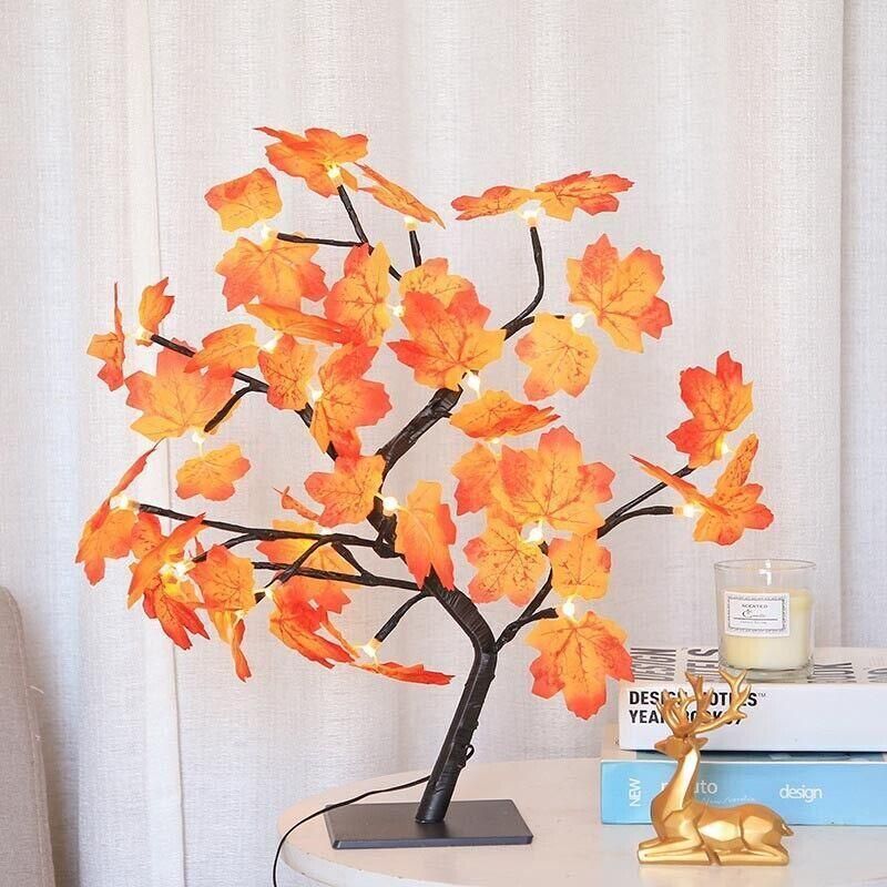 24Led Christmas Tree Lights Maple Twig Fairy Xmas Party Lamp Decorations 60Cm