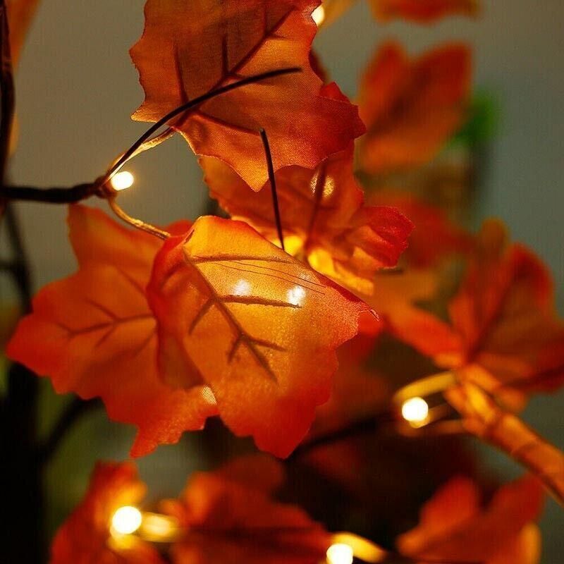 24Led Christmas Tree Lights Maple Twig Fairy Xmas Party Lamp Decorations 60Cm