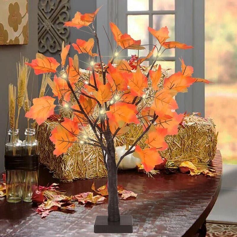 24Led Christmas Tree Lights Maple Twig Fairy Xmas Party Lamp Decorations 60Cm