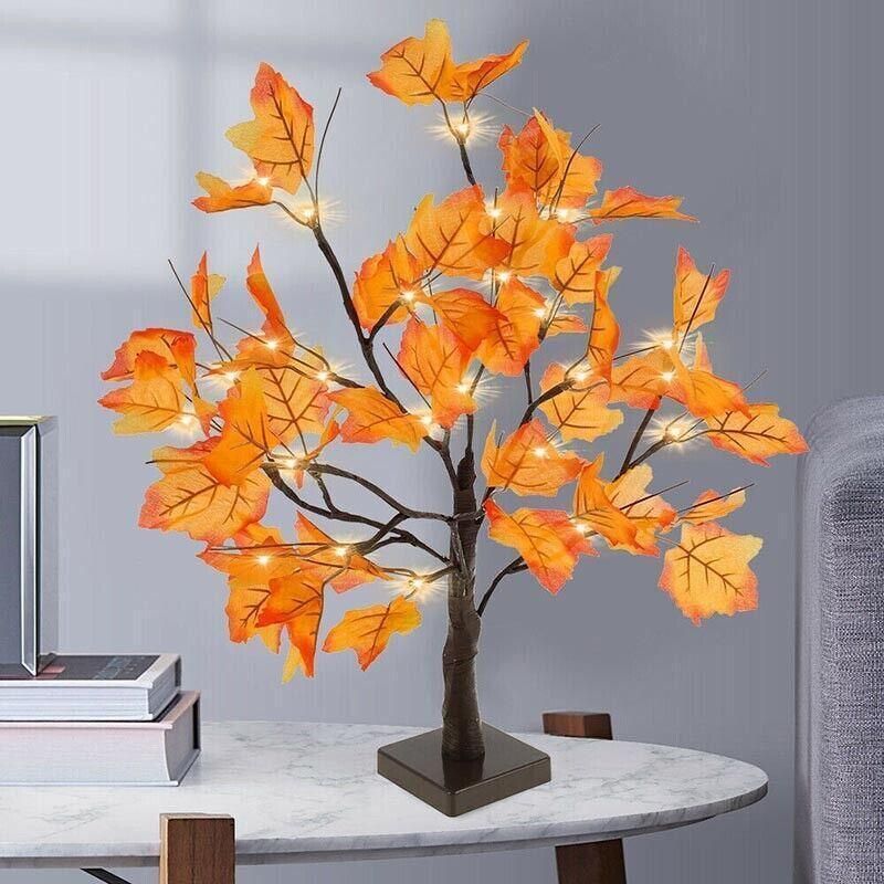 24Led Christmas Tree Lights Maple Twig Fairy Xmas Party Lamp Decorations 60Cm