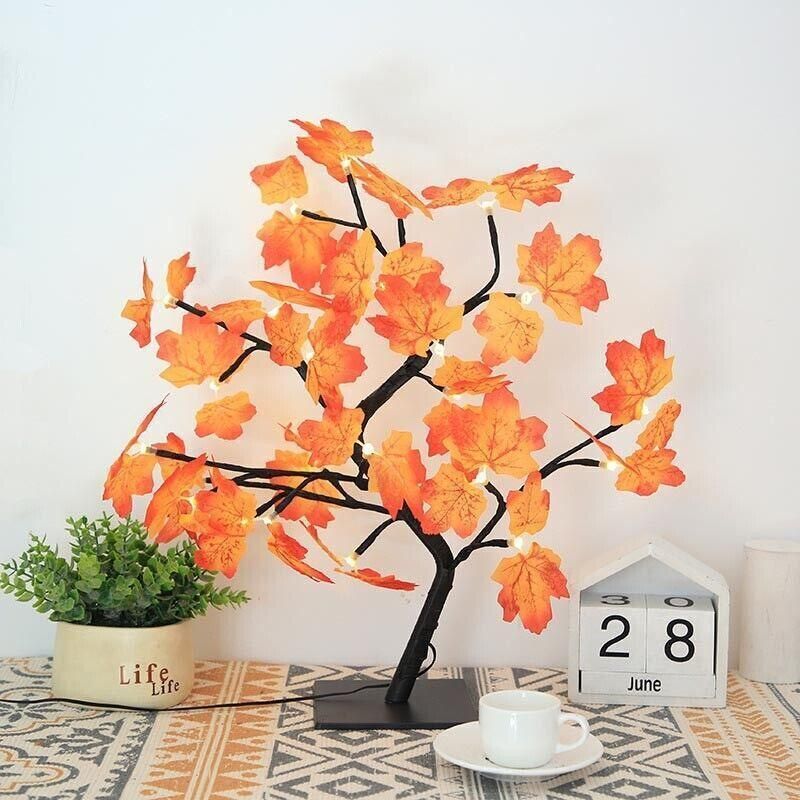 24Led Christmas Tree Lights Maple Twig Fairy Xmas Party Lamp Decorations 60Cm