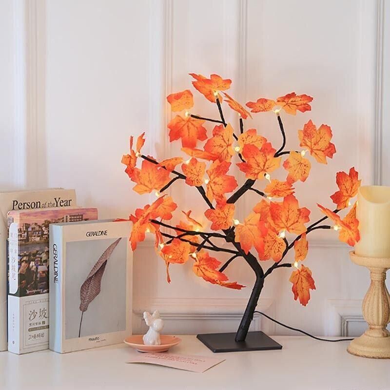 24Led Christmas Tree Lights Maple Twig Fairy Xmas Party Lamp Decorations 60Cm