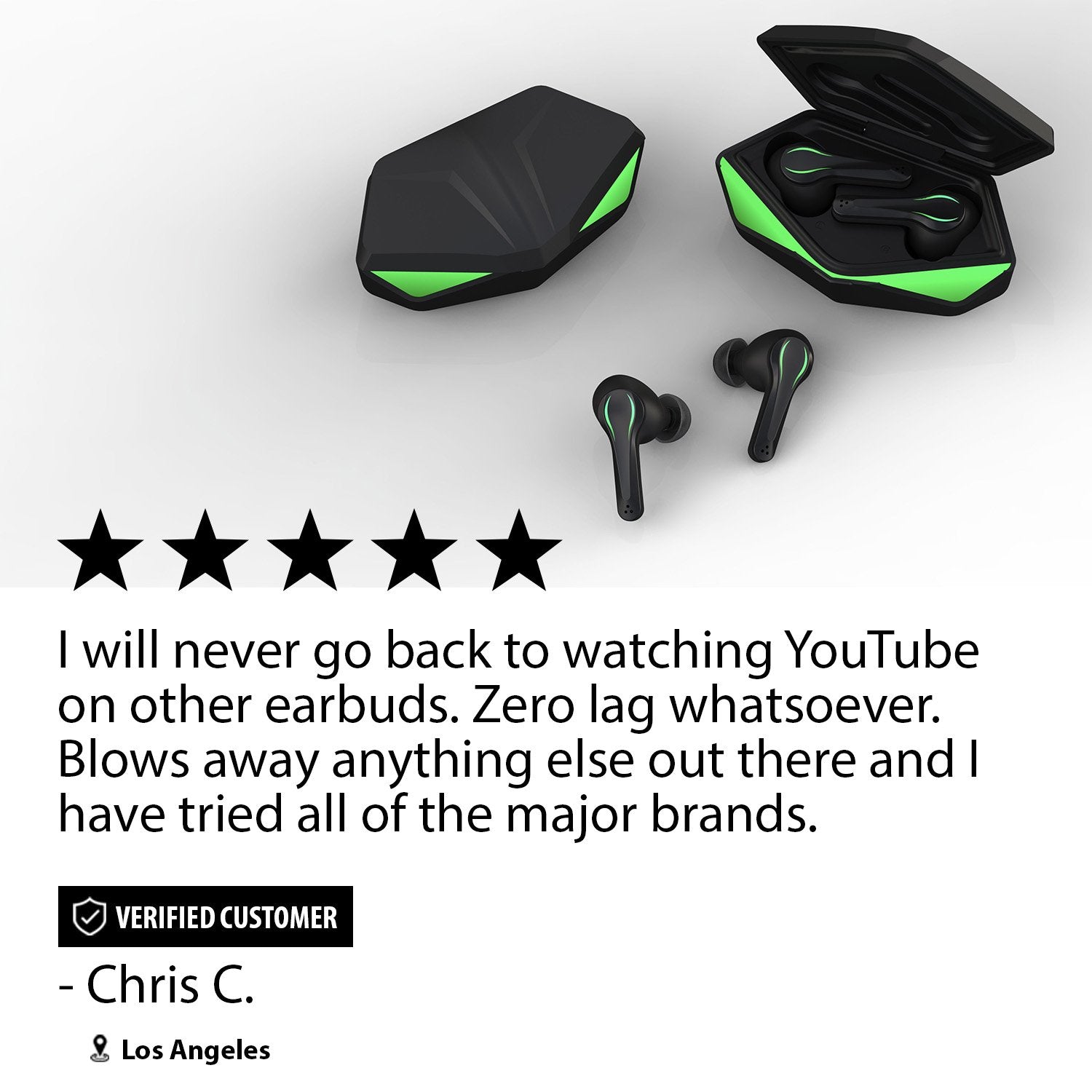 Matte Black Nuraboost Edge Ultra Low Latency Bluetooth 5.0 Gaming True Wireless Earbuds - Free AU/NZ Shipping