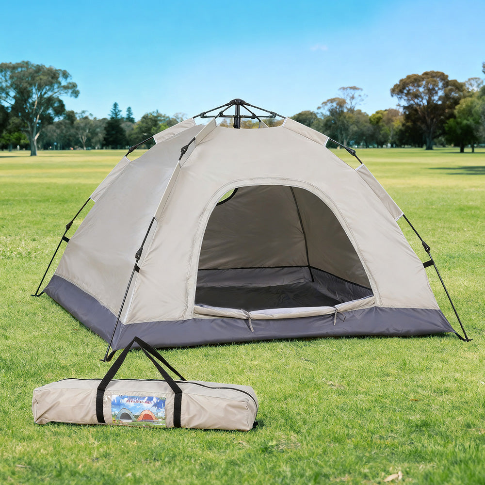 Weisshorn Camping Tent Instant Tent Pop up 2 Person Outdoor Hiking Tents Hiking Beige