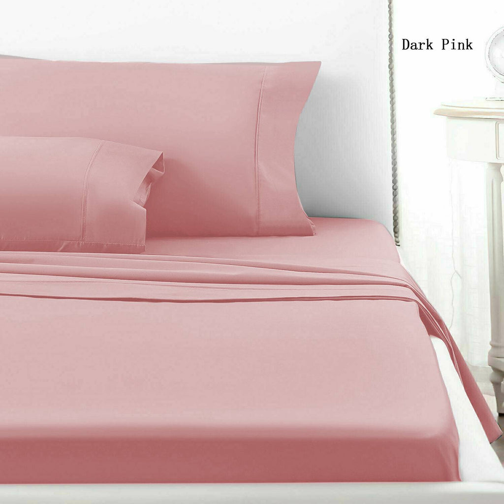 2000TC 4 Piece Bed Sheet Set Flat Lying Pillowcase