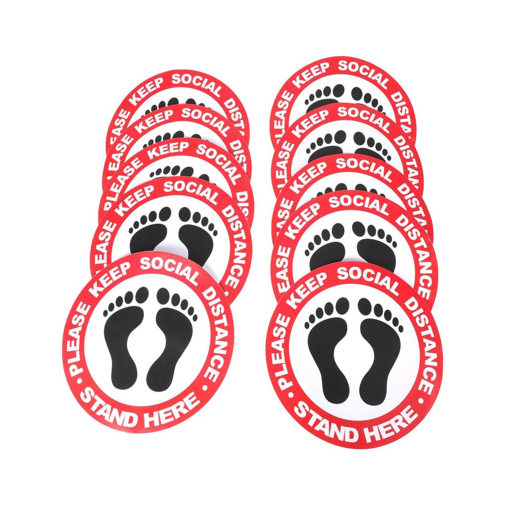 10 Pcs Social Distancing Floor Vinyl Sticker,1.5M Distance, Floor Sticker Decal