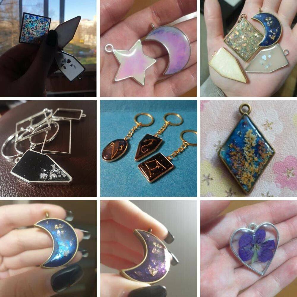 130pcs Silicone Earring Pendant Mold Necklace Jewelry Resin Mould Casting Craft