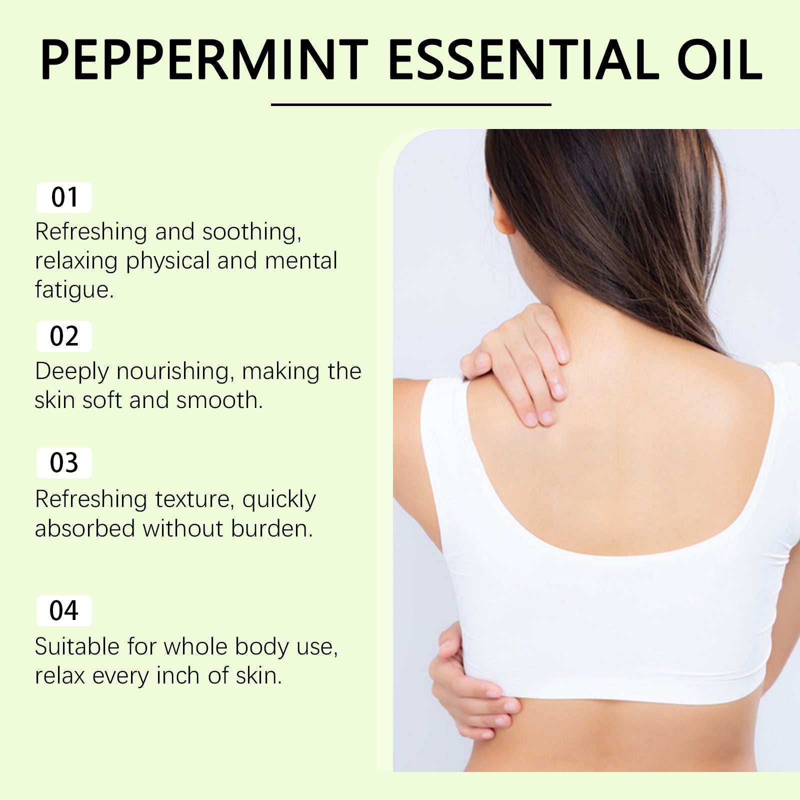 Wiyun Multi-Functional Massage Essential Oil, Moisturizes And Moisturizes The Skin With Delicate Moisturizing And Brightening Mint Cooling Body Oil