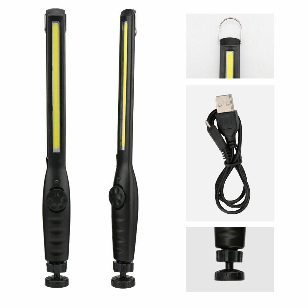 LED USB Rechargeable Work Light Magnetic Flashlight Flexible Cordless Torch Automotive Inspection Emergency Light