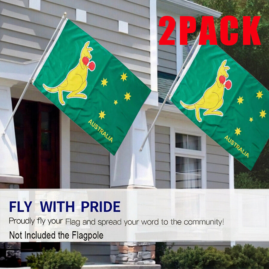 Large Boxing Kangaroo Flag Heavy Duty Outdoor Australian National Symbol 60 X 90 Flag AU Flag