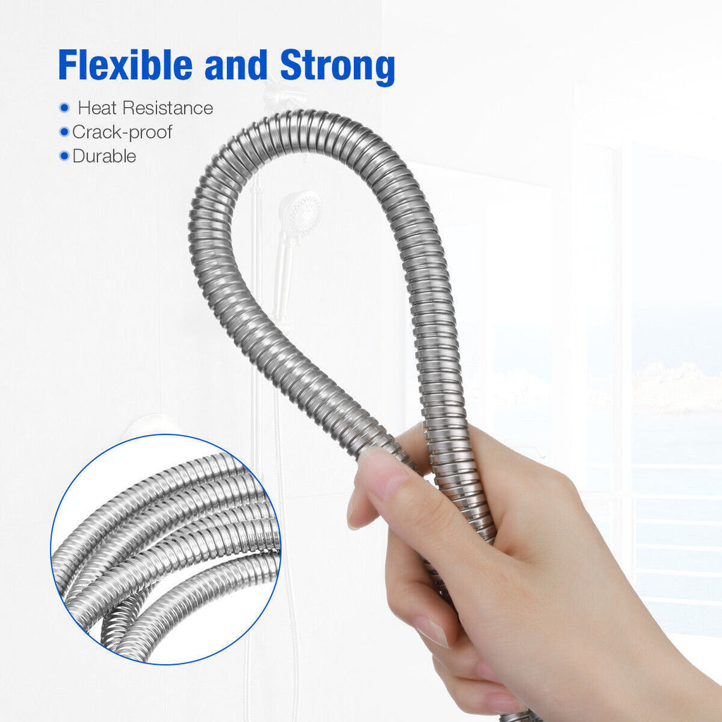 Shower Head Hose 2 Meters 79Inch Extra Long Bathroom Flexible Stainless Steel Pipe Household Flower Wine Shower Hose