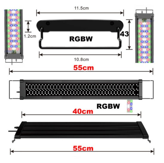 Upgrade 40cm Full Spectrum Aquarium LED Light Lighting Aqua Fish Tank Lamp