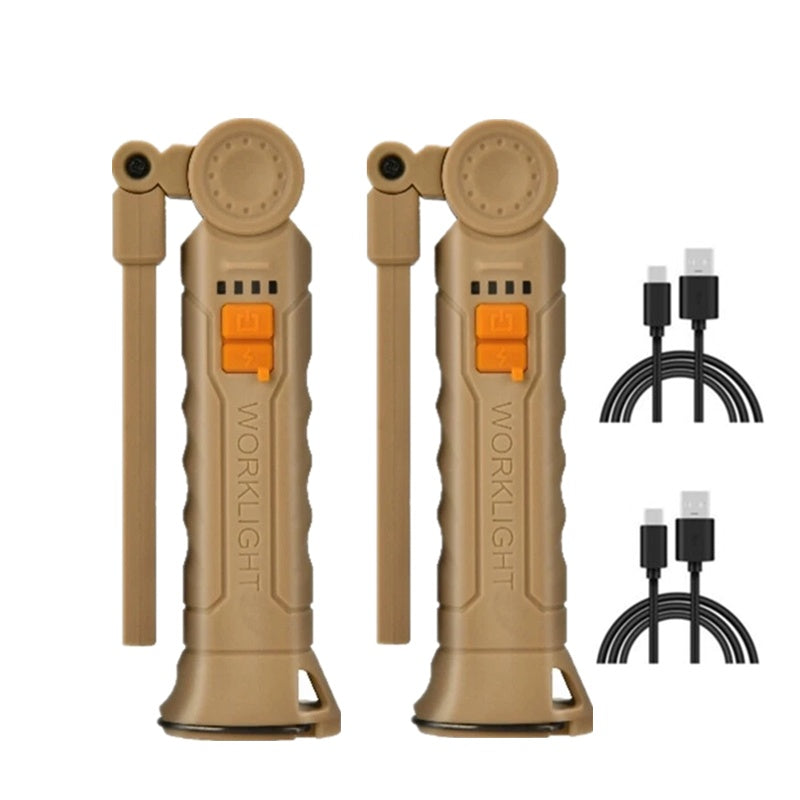 Rechargeable LED COB Work Light Mechanic Flashlight Lamp Magnetic Folding Torch Camping Light