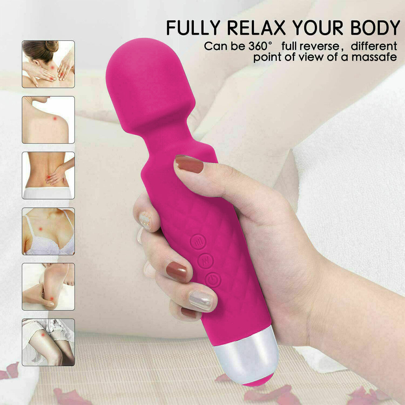 Magic Massage Wand Muscle Relaxation Massager 20 Speed Vibrating Full Body Therapy Motor Vibration