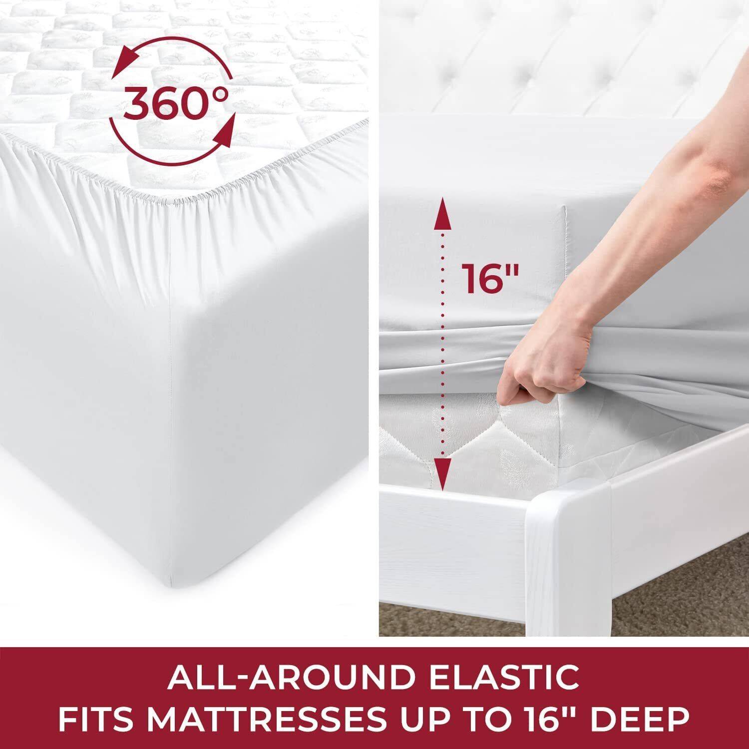 2000TC 4 Piece Bed Sheet Set Flat Lying Pillowcase