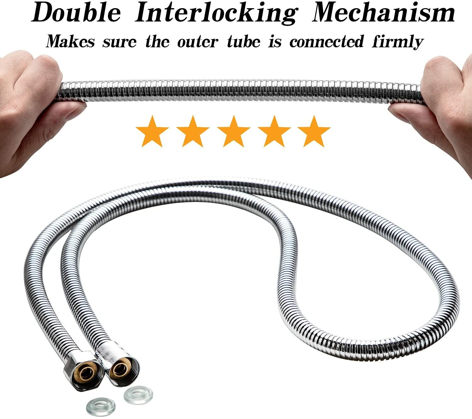 Shower Head Hose 2 Meters 79Inch Extra Long Bathroom Flexible Stainless Steel Pipe Household Flower Wine Shower Hose
