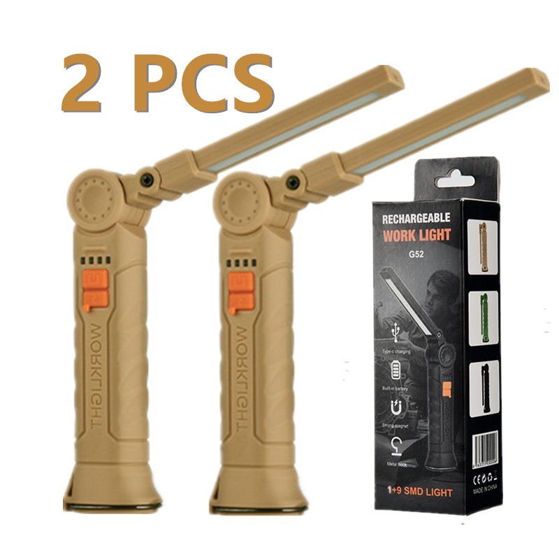 Rechargeable LED COB Work Light Mechanic Flashlight Lamp Magnetic Folding Torch Camping Light