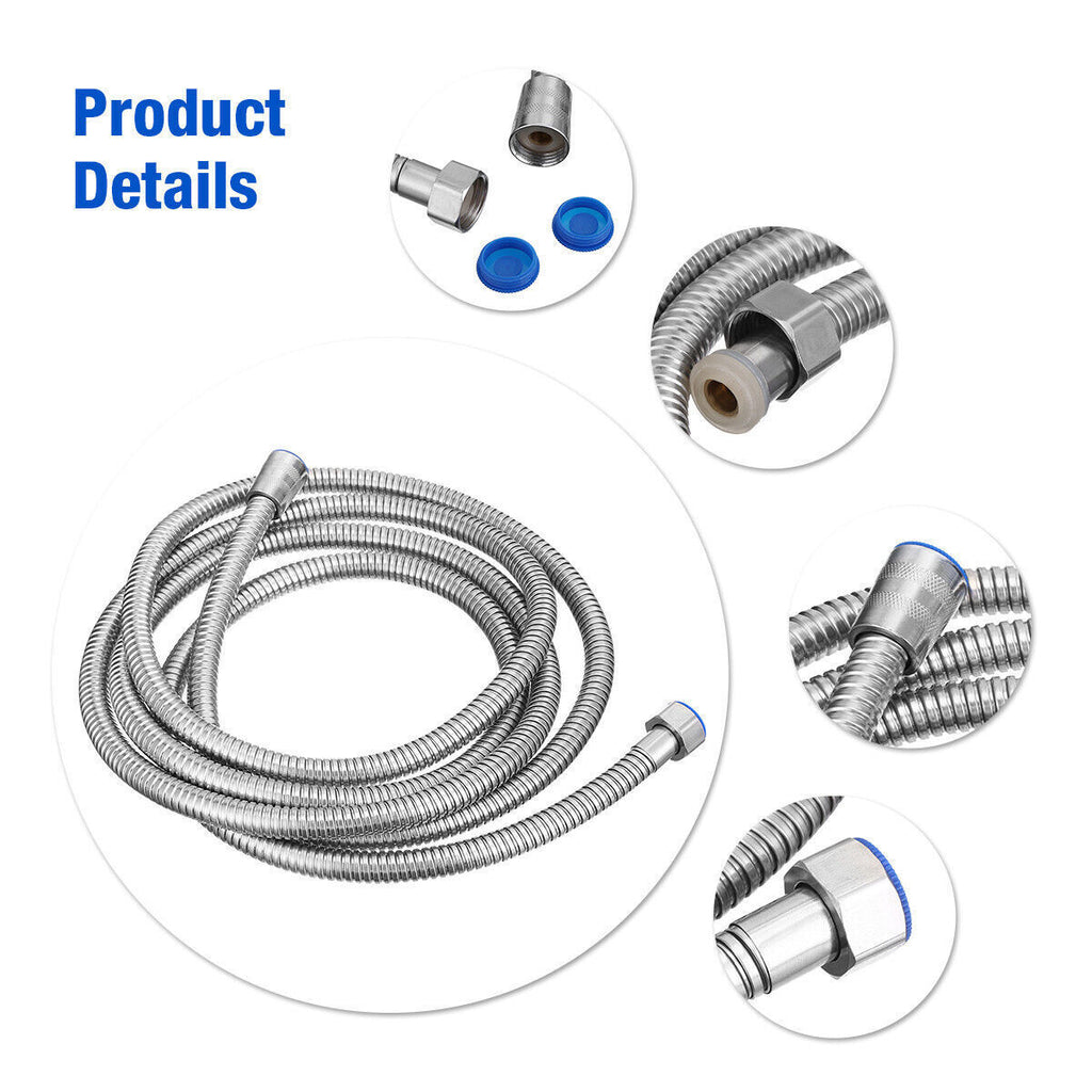 Shower Head Hose 2 Meters 79Inch Extra Long Bathroom Flexible Stainless Steel Pipe Household Flower Wine Shower Hose