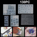 130pcs Silicone Earring Pendant Mold Necklace Jewelry Resin Mould Casting Craft