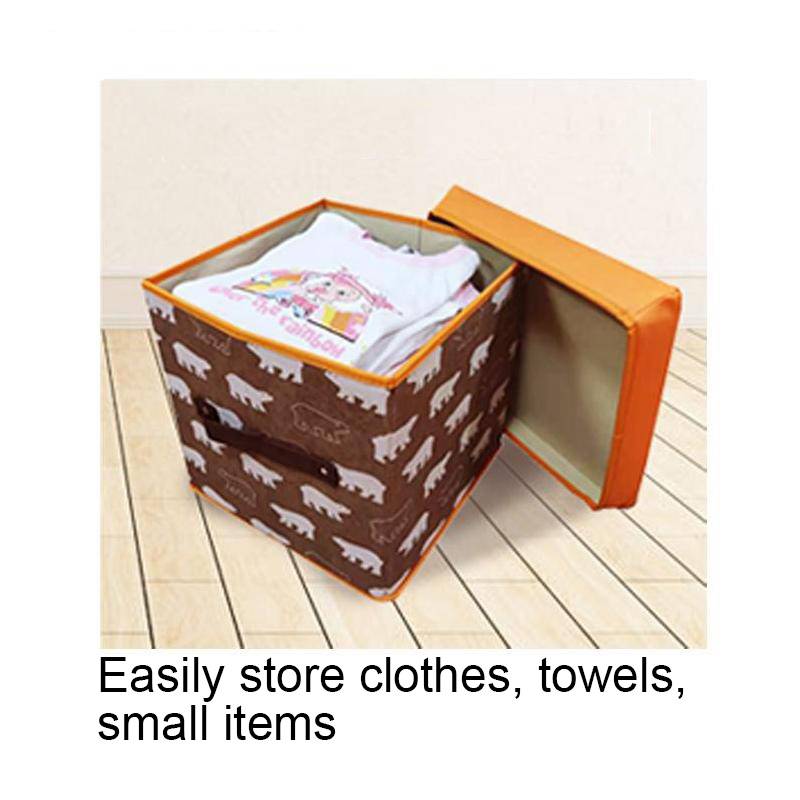 Folding Ottoman Storage Stool Cube Footstool Stool Blanket Box With Cover